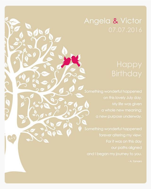 Beige Half Curly Tree Spouse Birthday Wall Plaque Gift for Spouse LTC-1719