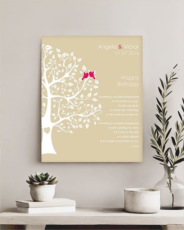 Beige Half Curly Tree Spouse Birthday Wall Plaque Gift for Spouse LTC-1719