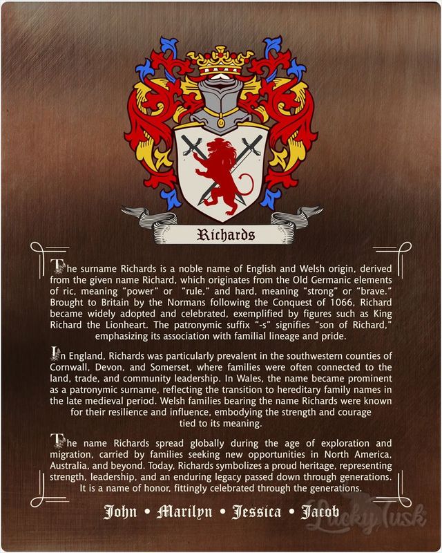 Multicolor Bronze Family Coat of Arms History of Surname Birthday Wall Plaque Gift for Family LTC-2120