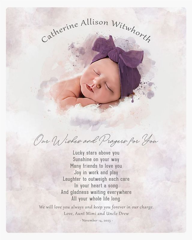 Multicolor Cotton Watercolor Portrait Faith Milestone Wall Plaque Gift for Child LTC-1852