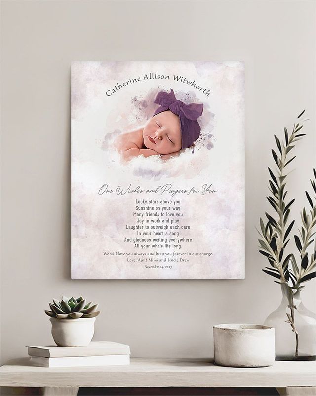 Multicolor Cotton Watercolor Portrait Faith Milestone Wall Plaque Gift for Child LTC-1852
