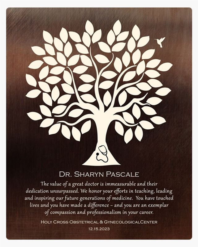 White Bronze Olive Tree Leadership Appreciation Wall Plaque Gift for Doctor LTC-1866