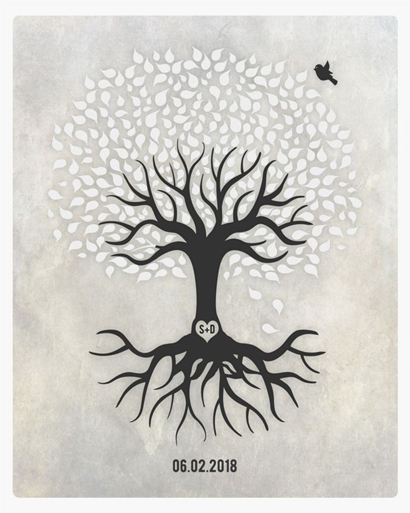 Beige White Canopy Tree Anniversary Wall Plaque Gift for Couple LTC-1529