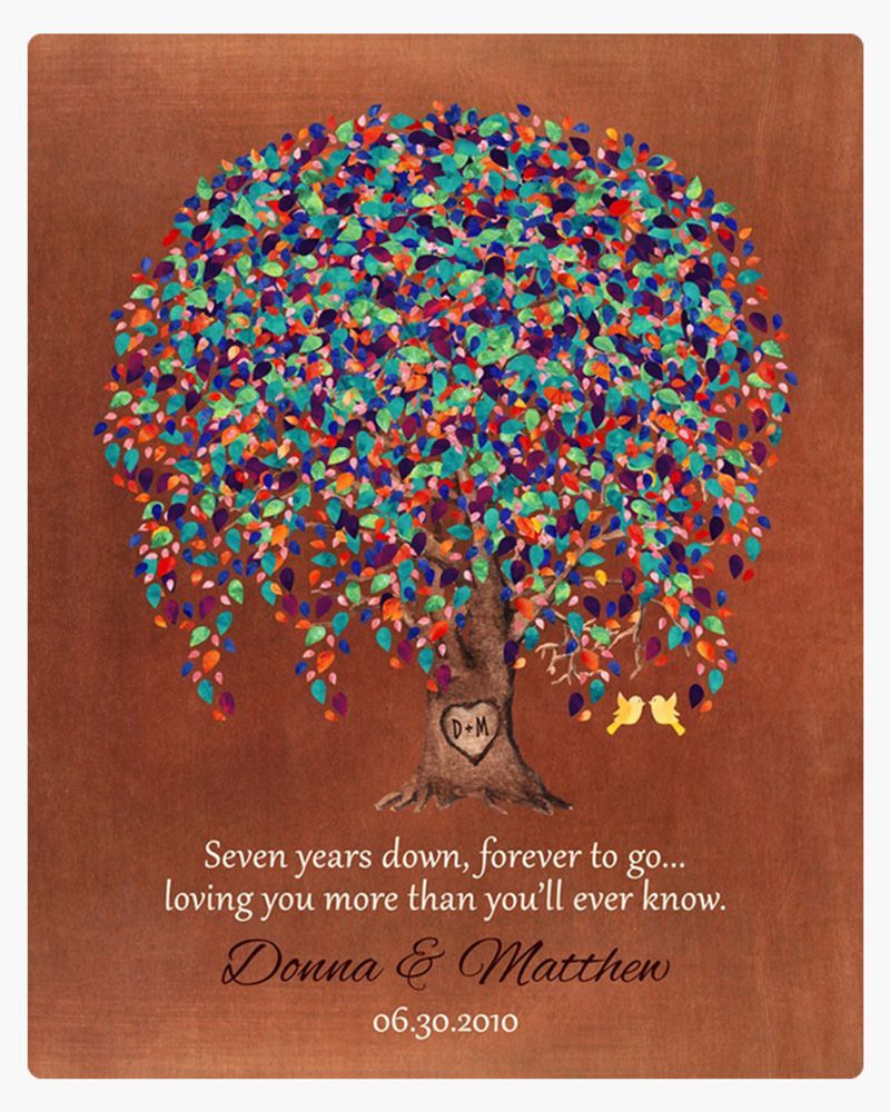 #1 Best Seller - Copper Willow Tree 7th Anniversary Wall Plaque Gift for Couple LTC-1513