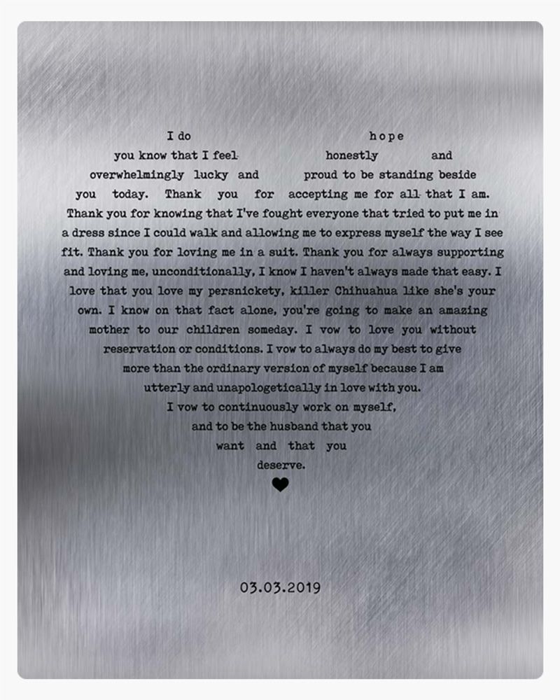 Black Tin Heart Shape Song Lyrics 10th Anniversary Wall Plaque Gift for Couple LTC-1792