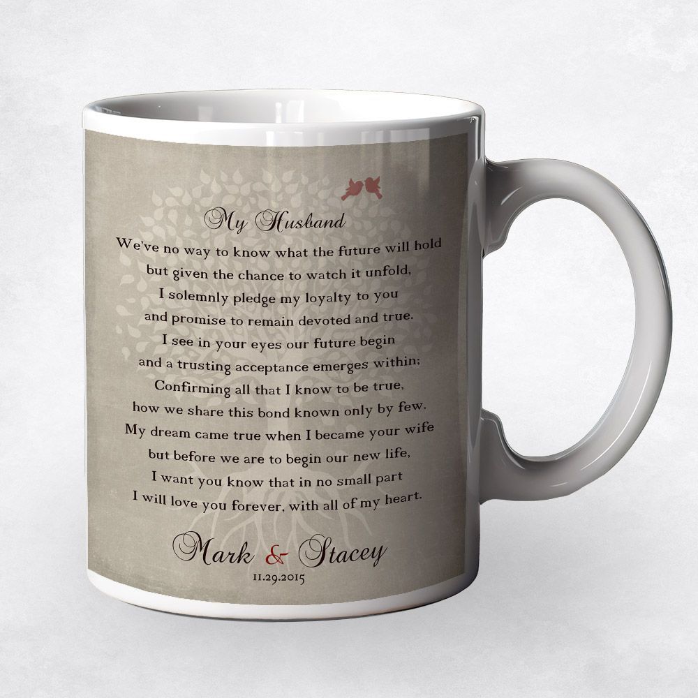 #1 Best Seller - Love Poem for Husband Wedding Coffee Mug Gift for Groom M-1137