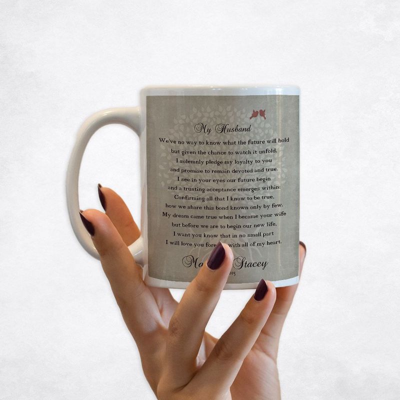 #1 Best Seller - Love Poem for Husband Wedding Coffee Mug Gift for Groom M-1137