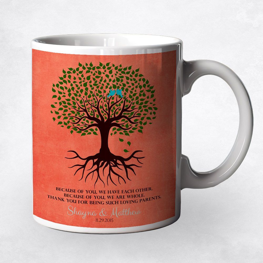 Tree with Roots Wedding Coffee Mug Gift for Parents M-1111