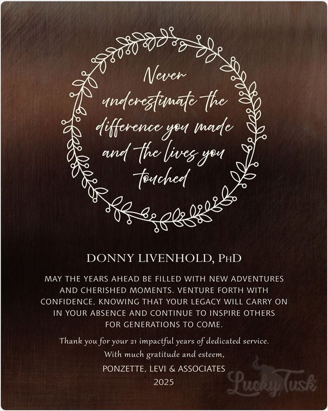Brown Bronze Farewell Retirement From Employer Retirement Wall Plaque Gift for Employee LTC-2168