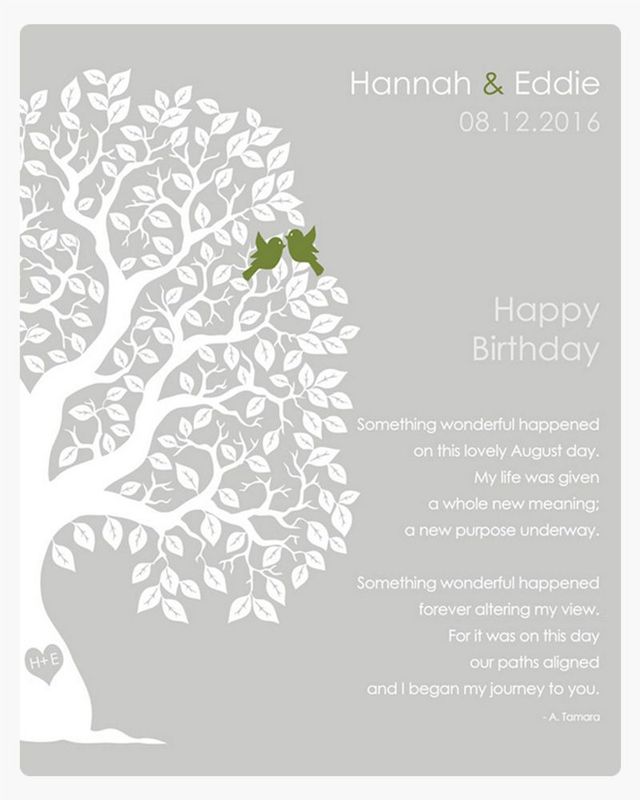 Gray Half Artful Tree Spouse Birthday Wall Plaque Gift for Spouse LTC-1720