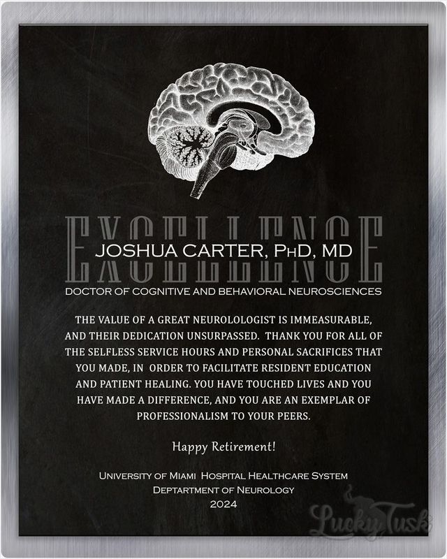 White Tin Brain Organ Anatomy Neurology Retirement Wall Plaque Gift for Doctor LTC-2108