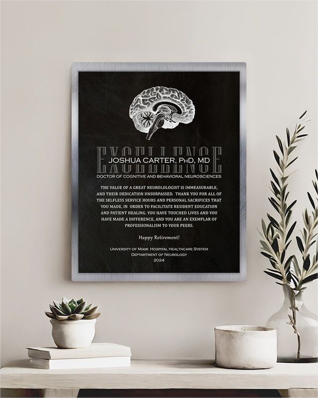 White Tin Brain Organ Anatomy Neurology Retirement Wall Plaque Gift for Doctor LTC-2108
