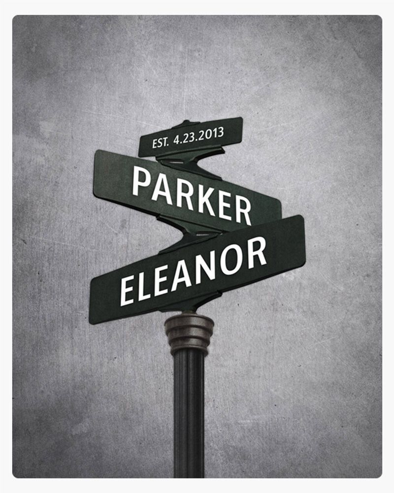 Black Platinum Crossroads Signpost 20th Anniversary Wall Plaque Gift for Couple LTC-1942