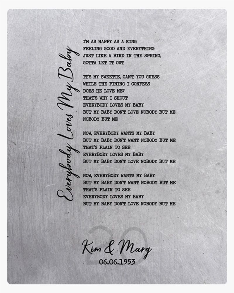 Black Platinum Our Song Lyrics 20th Anniversary Wall Plaque Gift for Couple LTC-1924