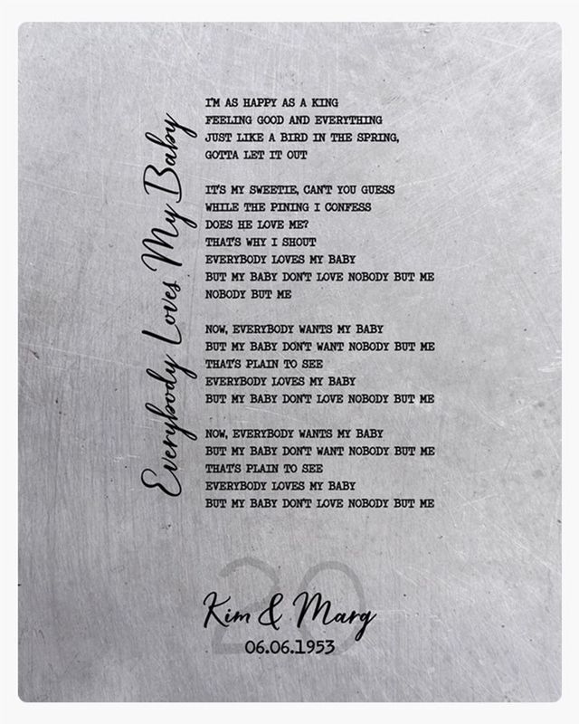 Black Platinum Our Song Lyrics 20th Anniversary Wall Plaque Gift for Couple LTC-1924