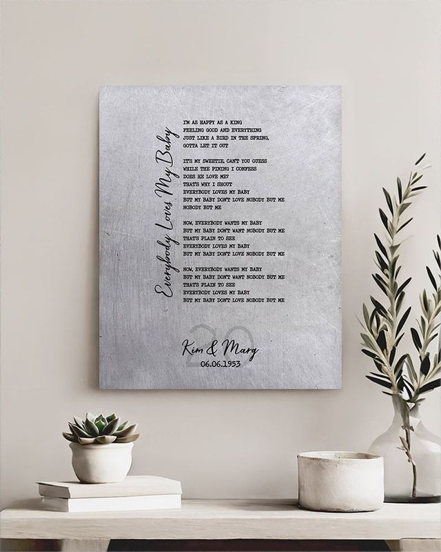 Black Platinum Our Song Lyrics 20th Anniversary Wall Plaque Gift for Couple LTC-1924