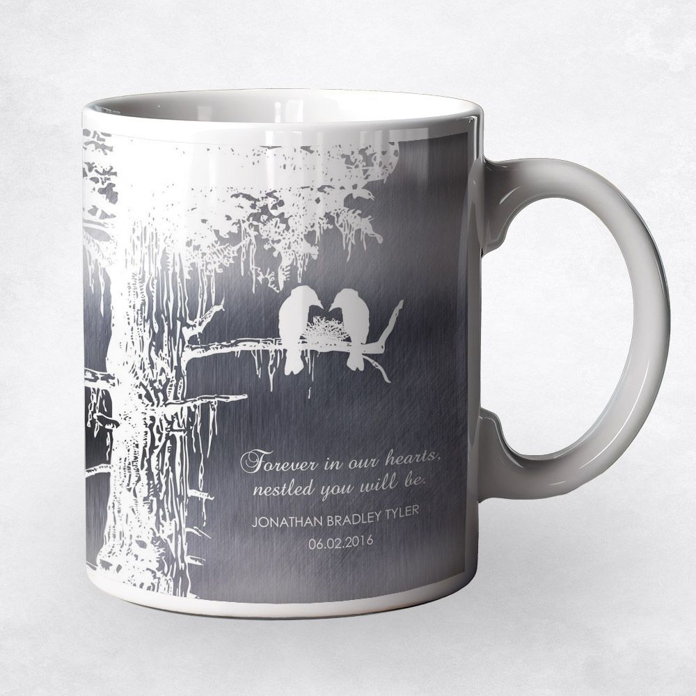 Tin White Sequoia Tree Memorial Coffee Mug Gift for Bereaved Parents M-1353