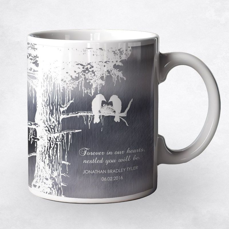 Tin White Sequoia Tree Memorial Coffee Mug Gift for Bereaved Parents M-1353