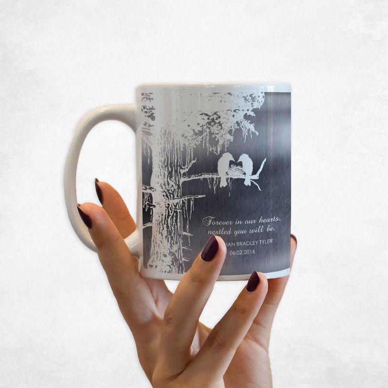 Tin White Sequoia Tree Memorial Coffee Mug Gift for Bereaved Parents M-1353