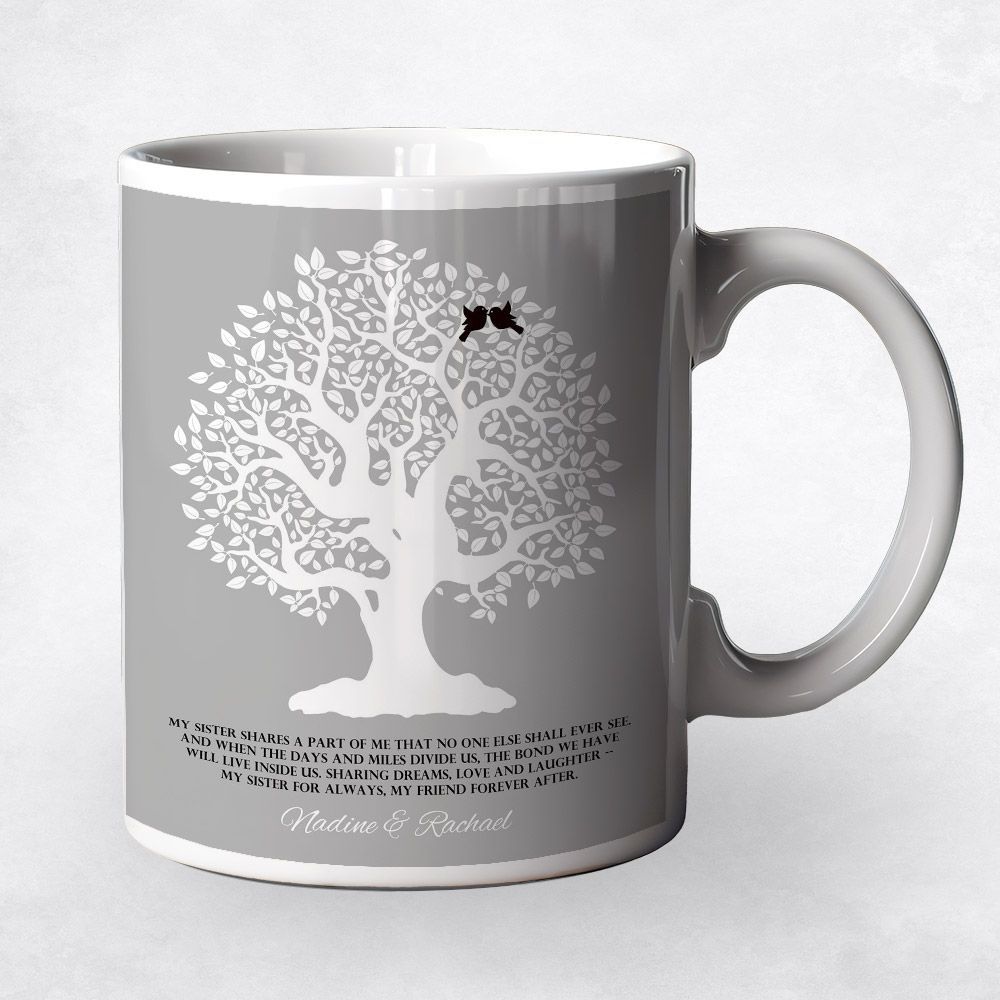 White Knotty Tree Wedding Coffee Mug Gift for Sister M-1121