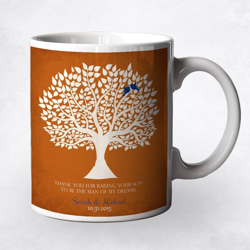 White Silhouette Tree Wedding Coffee Mug Gift for Mother Of The Groom M-1114