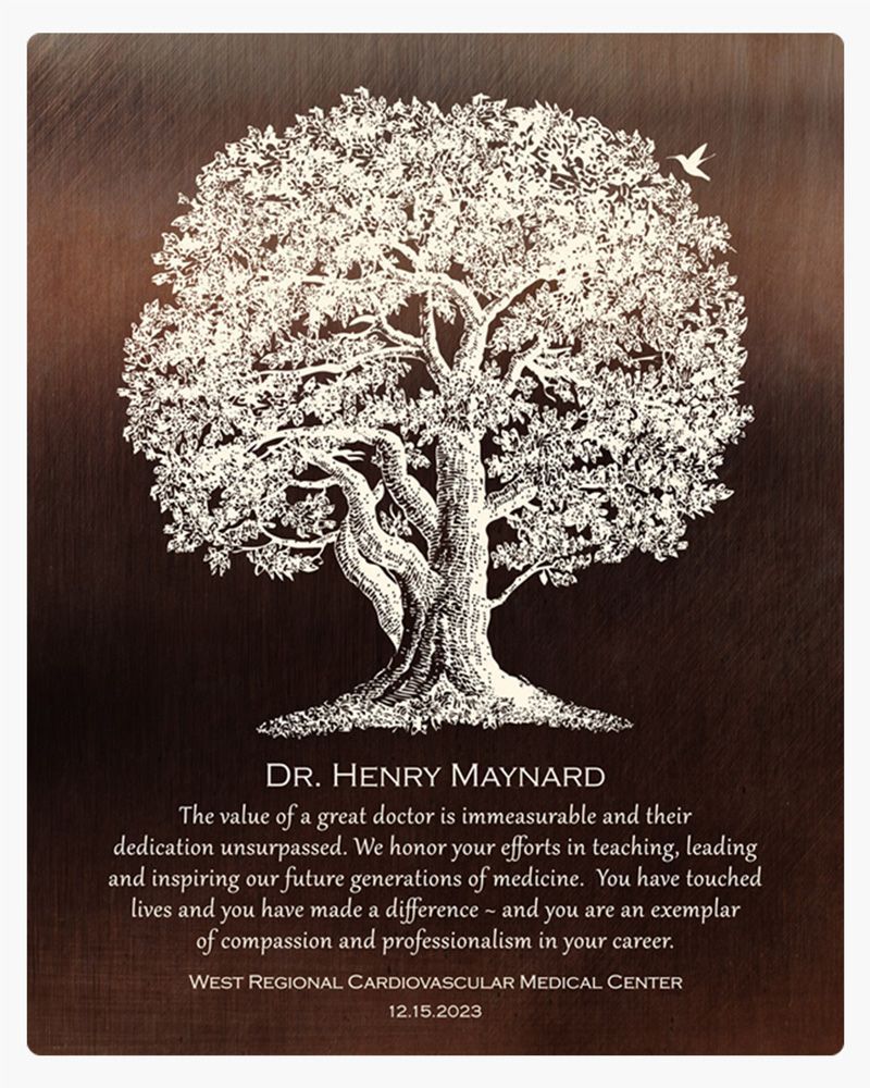 #1 Best Seller - Bronze Oak Tree Retirement Wall Plaque Gift for Doctor LTC-1865