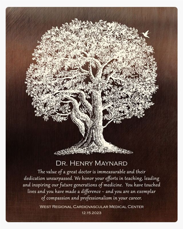 #1 Best Seller - Bronze Oak Tree Retirement Wall Plaque Gift for Doctor LTC-1865