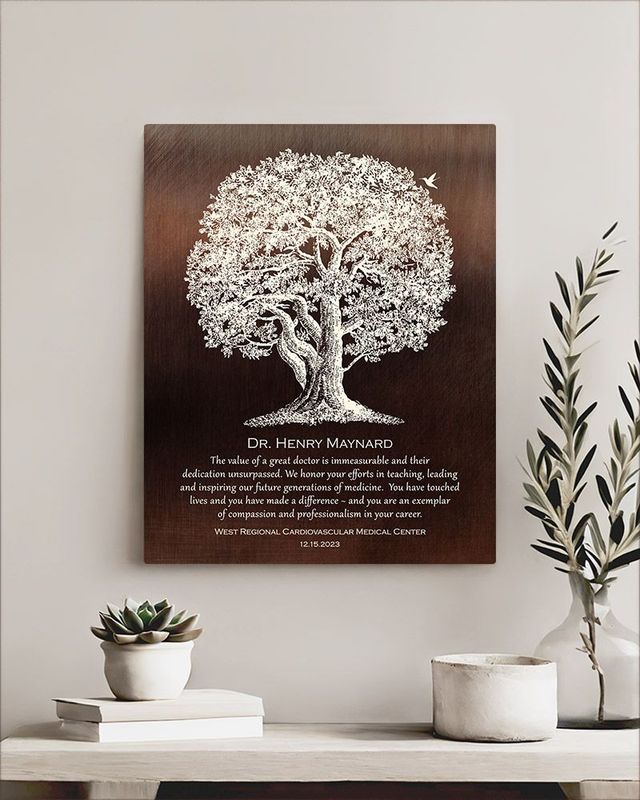 #1 Best Seller - Bronze Oak Tree Retirement Wall Plaque Gift for Doctor LTC-1865