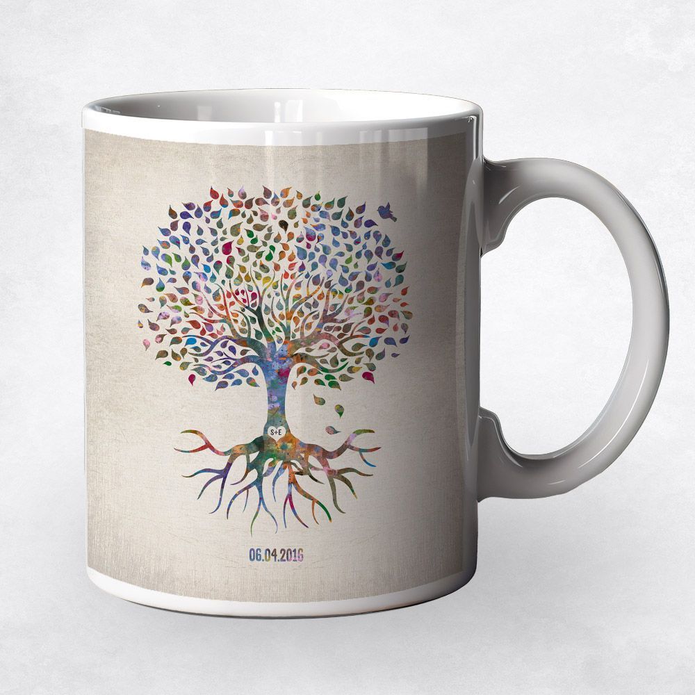 Tree with Roots Anniversary Coffee Mug Gift for Couple M-1248