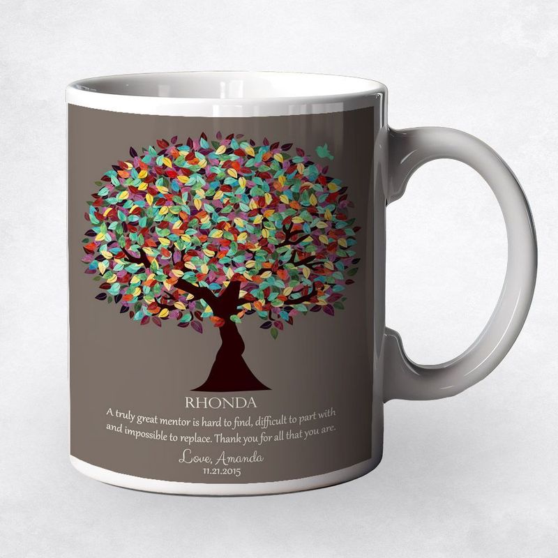 #1 Best Seller - Colorful Spring Tree Leadership Appreciation Coffee Mug Gift for Mentor M-1201