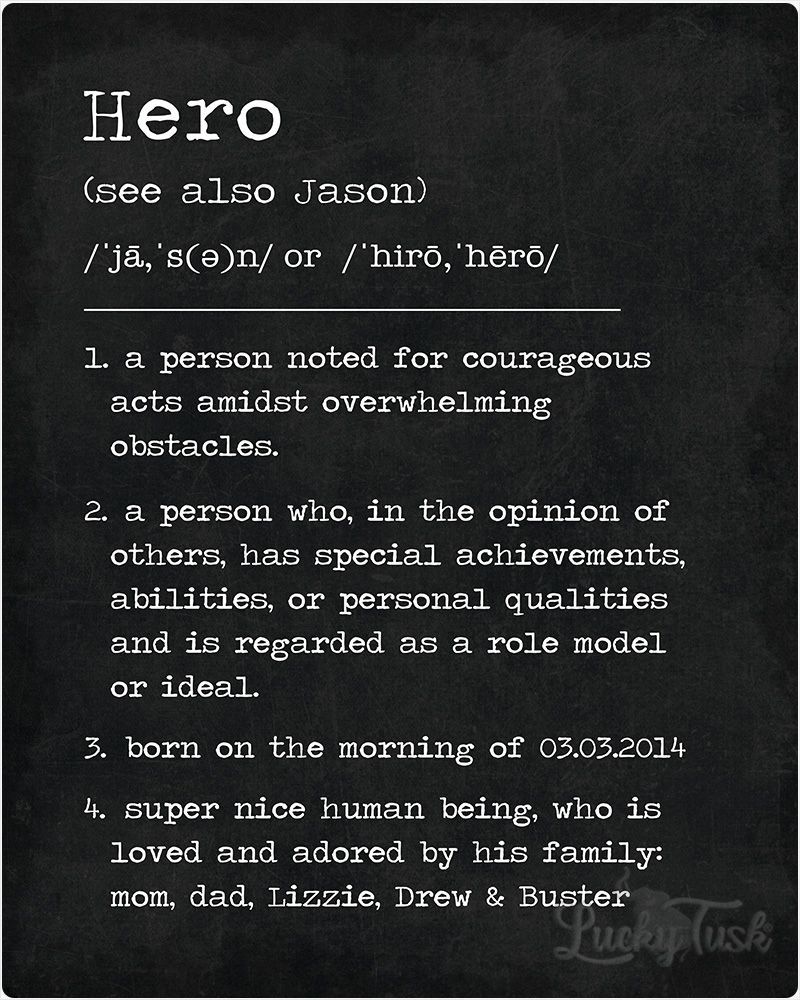 Black Hero Dictionary Definition Custom Name Birthday Wall Plaque Gift for Son LTC-2166