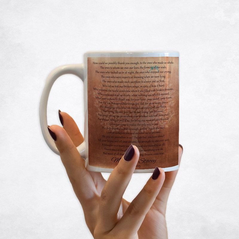Copper Thank You Poem Wedding Coffee Mug Gift for Parents M-1182