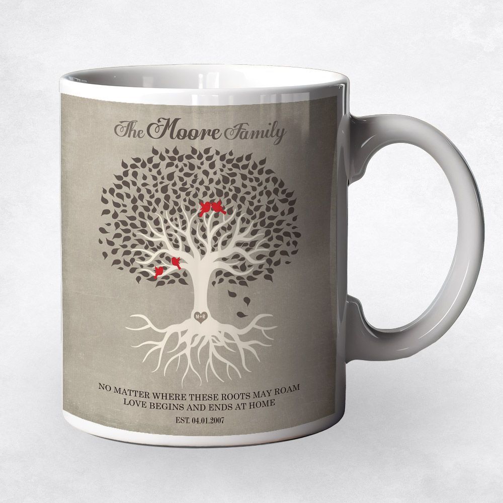 Tree with Roots Anniversary Coffee Mug Gift for Couple M-1341