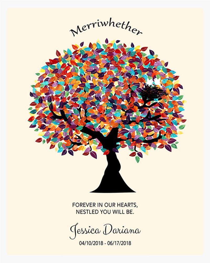 Multicolor Colorful Spring Tree Memorial Wall Plaque Gift for Bereaved Parents LTC-1362