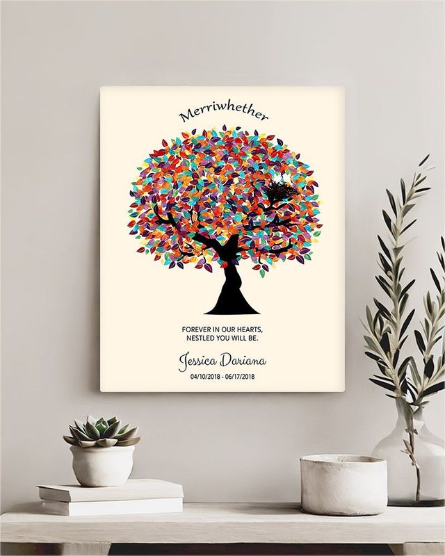 Multicolor Colorful Spring Tree Memorial Wall Plaque Gift for Bereaved Parents LTC-1362
