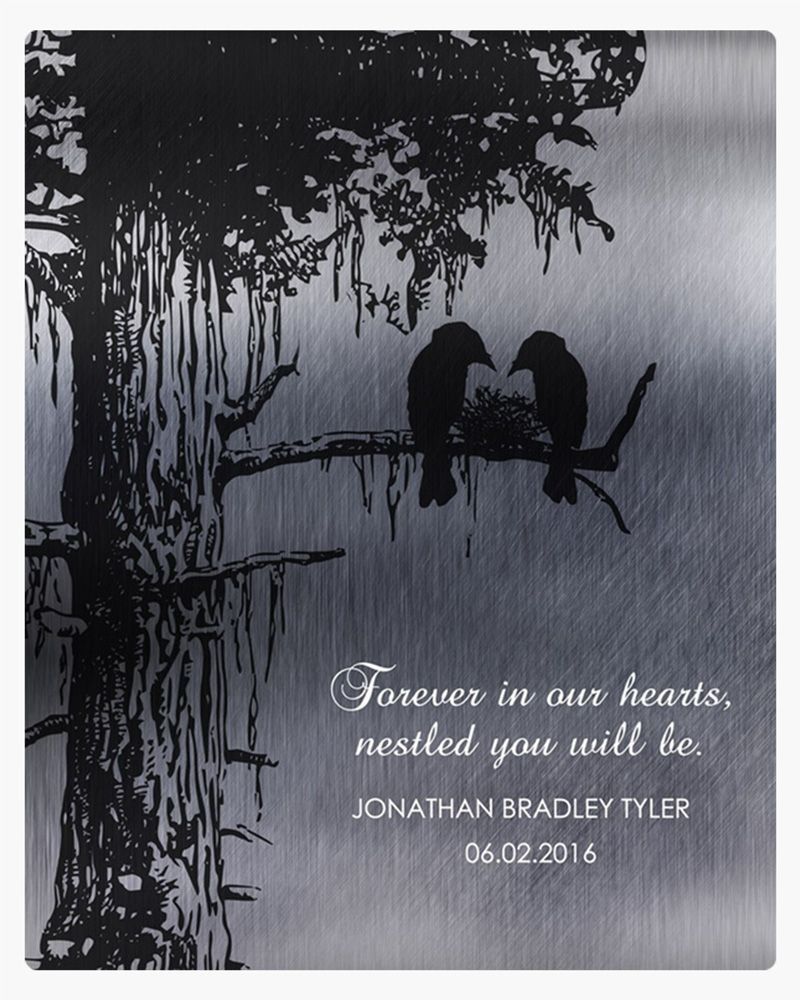 Black Tin Dark Sequoia Tree Memorial Wall Plaque Gift for Bereaved Parents LTC-1356