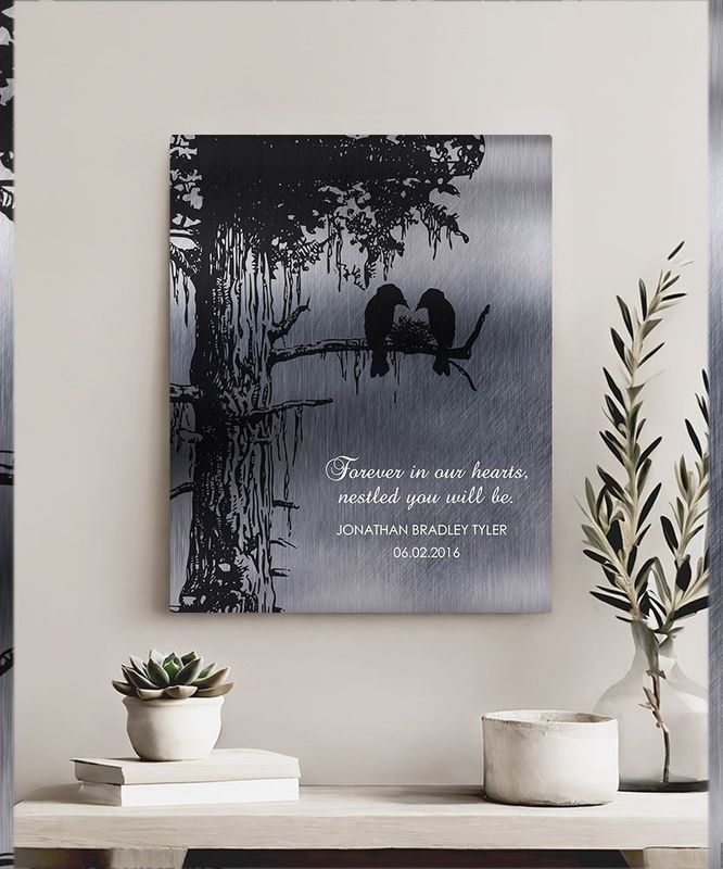 Black Tin Dark Sequoia Tree Memorial Wall Plaque Gift for Bereaved Parents LTC-1356