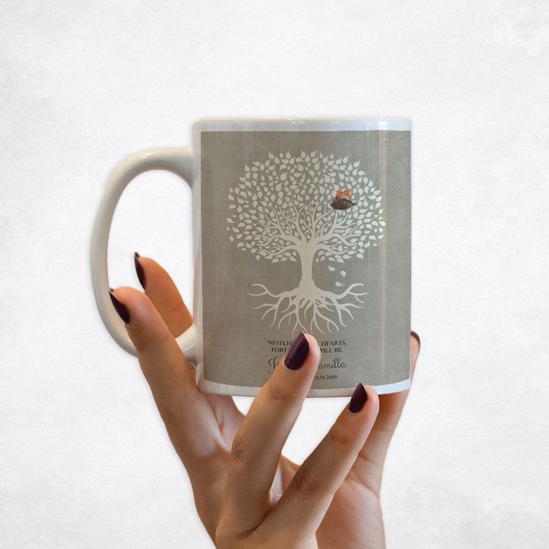 White Tree with Roots Memorial Coffee Mug Gift for Bereaved Parents M-1197