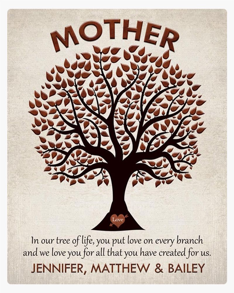 Mother Tree Silhouette Mother&#39;s Day Wall Plaque Gift for Mom LTC-1221