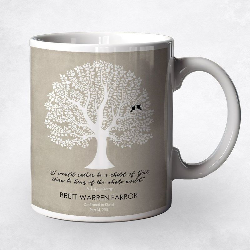 Curly Tree Faith Milestone Coffee Mug Gift for Godchild M-1459