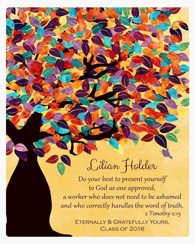 Yellow Colorful Spring Tree Teacher Appreciation Wall Plaque Gift for Educator LTC-1231
