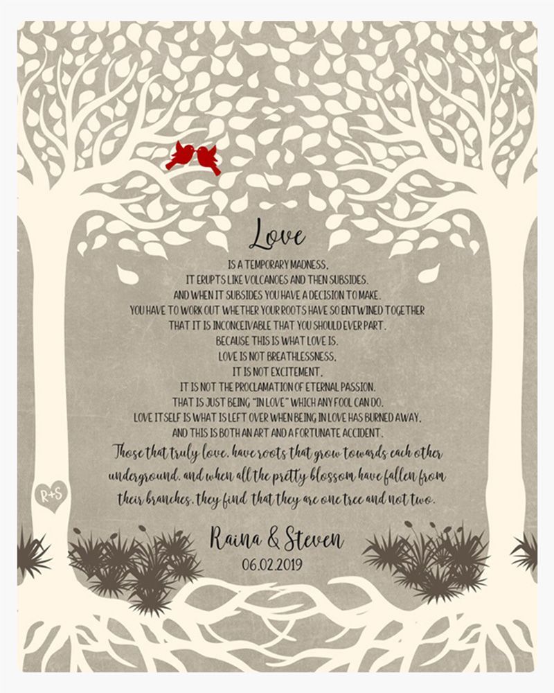 #1 Best Seller - Two Trees with Roots Anniversary Wall Plaque Gift for Couple LTC-1766
