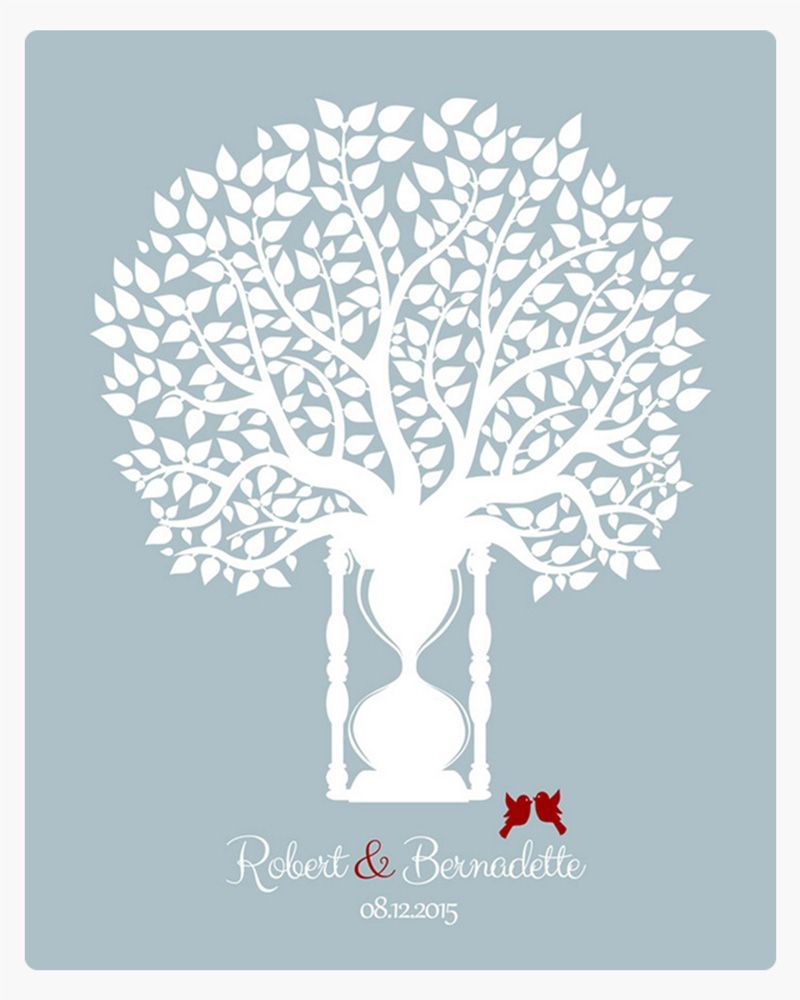 Multicolor Hourglass Tree 1st Anniversary Wall Plaque Gift for Couple LTC-1389