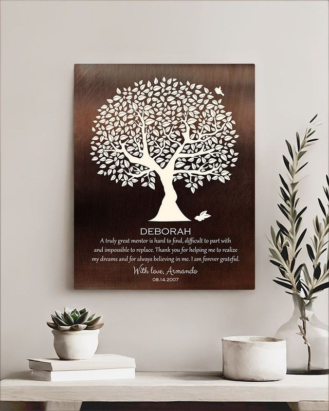 #1 Best Seller - Bronze Olive Tree Leadership Appreciation Wall Plaque Gift for Mentor LTC-1392