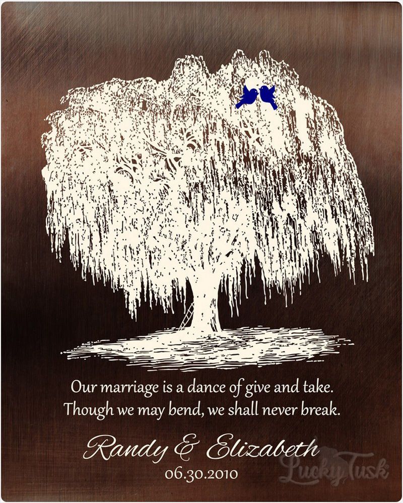#1 Best Seller - Bronze Vintage Willow 9th Anniversary Wall Plaque Gift for Couple LTC-1380