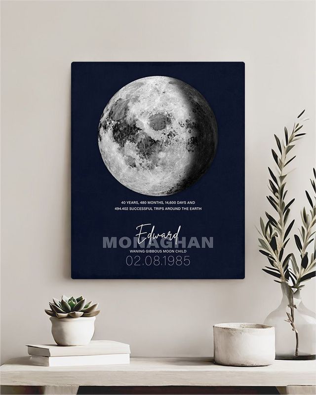 Blue Birthday Moon Trips Around the Earth Birthday Wall Plaque Gift for Family LTC-2132