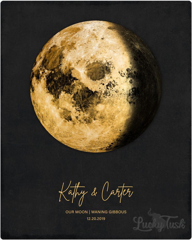 #1 Best Seller - Gold Our Moon Phase Gold Anniversary Wall Plaque Gift for Couple LTC-2125