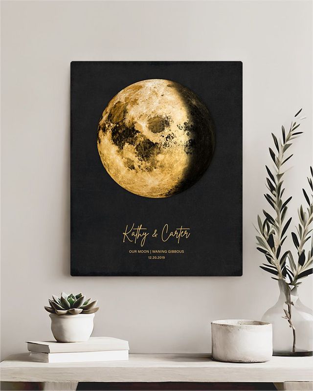 #1 Best Seller - Gold Our Moon Phase Gold Anniversary Wall Plaque Gift for Couple LTC-2125