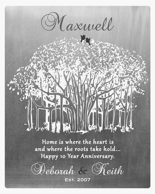 #1 Best Seller - Tin Banyan Tree 10th Anniversary Wall Plaque Gift for Couple LTC-1809