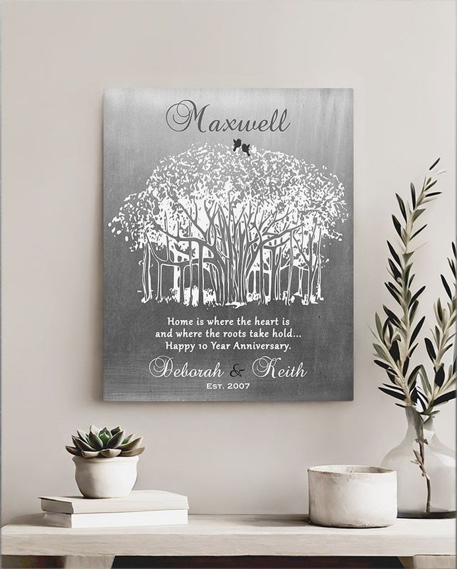 #1 Best Seller - Tin Banyan Tree 10th Anniversary Wall Plaque Gift for Couple LTC-1809
